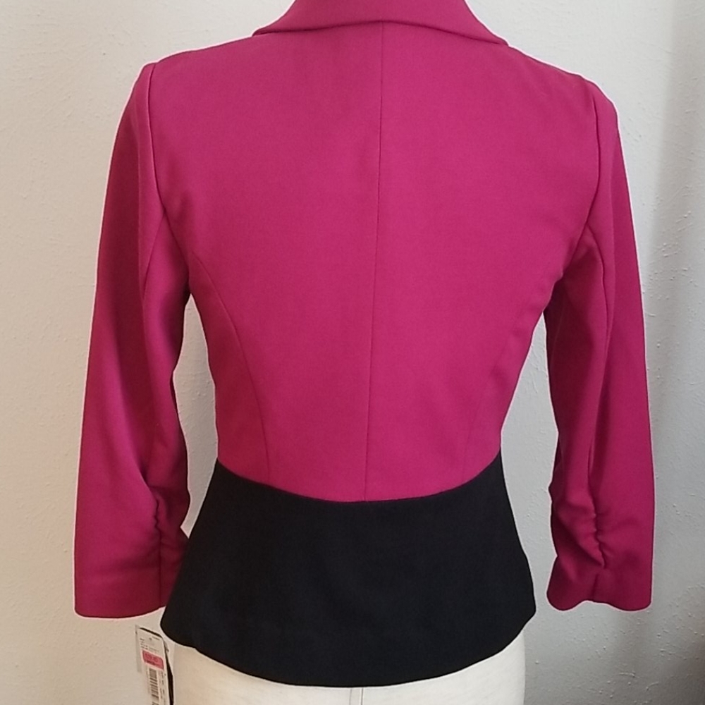 NWT I.N. Studio Women's Petite Pink & Black Blazer - Picture 5 of 9